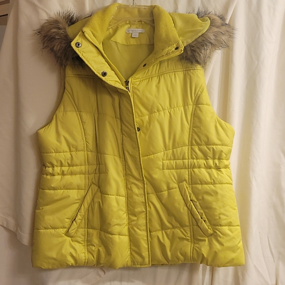 Never worn! Great quilted vest w hood!
